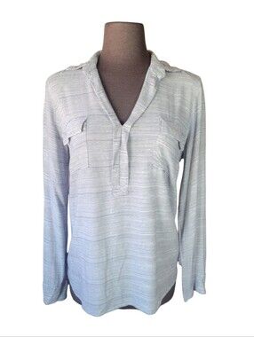 Splendid Striped Long-Sleeve V-Neck Women's Top
